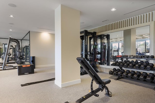 2425 Peachtree Rd NE Unit 903, Atlanta, GA 30305 - gym featuring baseboards and carpet floors