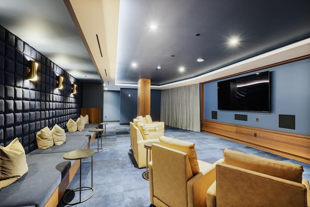 2425 Peachtree Rd NE Unit 903, Atlanta, GA 30305 - home theater room featuring a raised ceiling