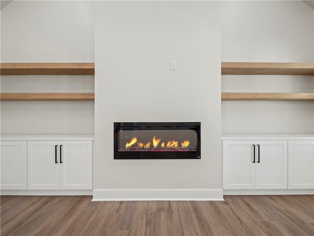 2335 Azalea Dr, Loganville, GA 30052 - detailed view of wood finished floors and a glass covered fireplace