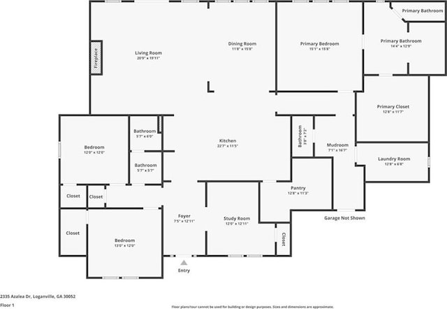 2335 Azalea Dr, Loganville, GA 30052 - view of room layout