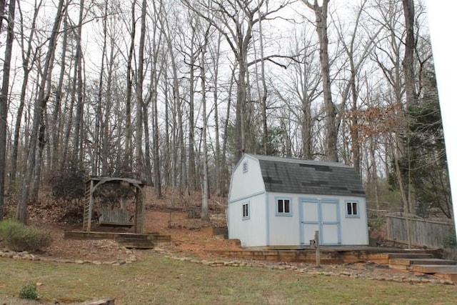 view of shed