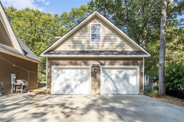 view of garage