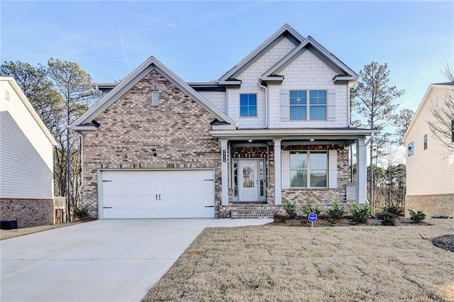 craftsman house with a front lawn