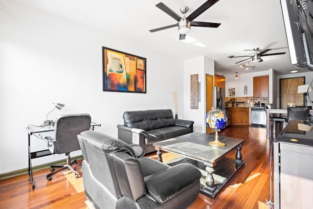 living room featuring hardwood / wood-style flooring