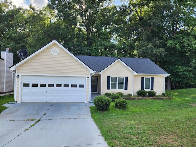 835 Amelia Grove Ln, Lawrenceville, GA 30045 - ranch-style home featuring an attached garage, a front lawn, and concrete driveway