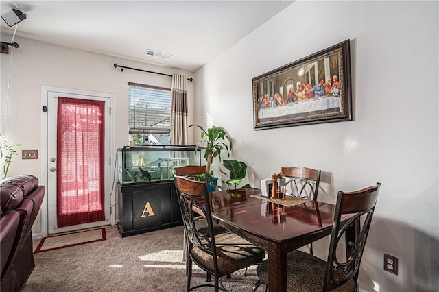 dining room with carpet