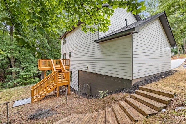 2599 Willow Creek Dr, Duluth, GA 30096 - view of home's exterior featuring stairway and a deck