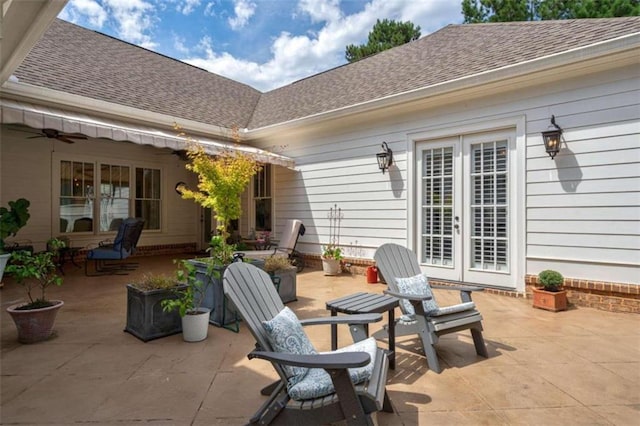 view of patio / terrace featuring french doors