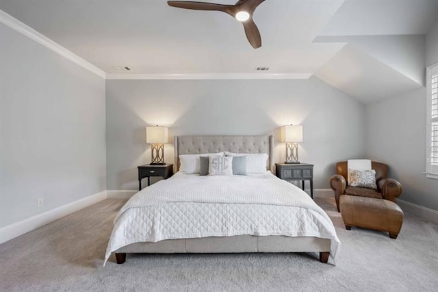 12603 Itaska Walk, Milton, GA 30004 - bedroom with carpet flooring, ceiling fan, baseboards, and vaulted ceiling