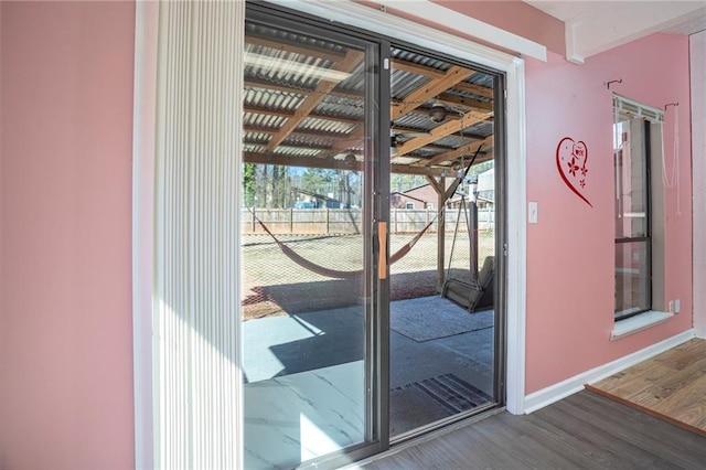 entryway featuring hardwood / wood-style flooring