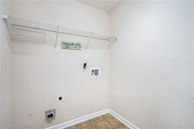 157 Spur Ln, Hiram, GA 30141 - laundry area with hookup for an electric dryer, hookup for a washing machine, and baseboards