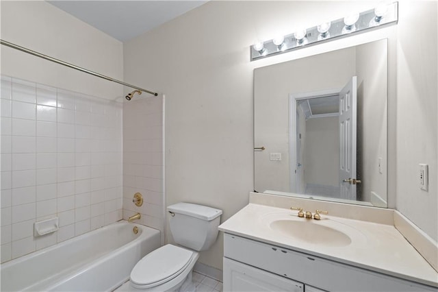11569 Finley St, Suwanee, GA 30024 - bathroom featuring toilet, vanity, and shower / washtub combination