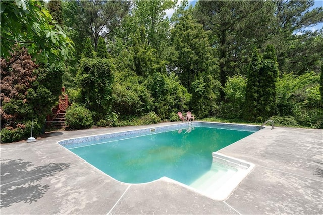 11569 Finley St, Suwanee, GA 30024 - swimming pool with stairway and a patio area