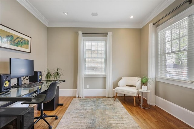101 Terrace Dr, Atlanta, GA 30305 - office with light wood finished floors, crown molding, and baseboards