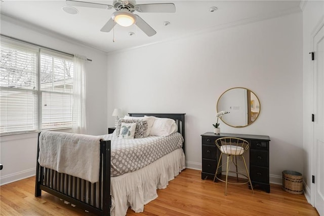 101 Terrace Dr, Atlanta, GA 30305 - bedroom featuring wood finished floors, ornamental molding, baseboards, and a ceiling fan