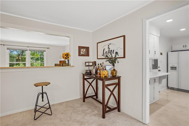 2621 Pass Cir, Gainesville, GA 30506 - corridor with crown molding, baseboards, light carpet, and recessed lighting