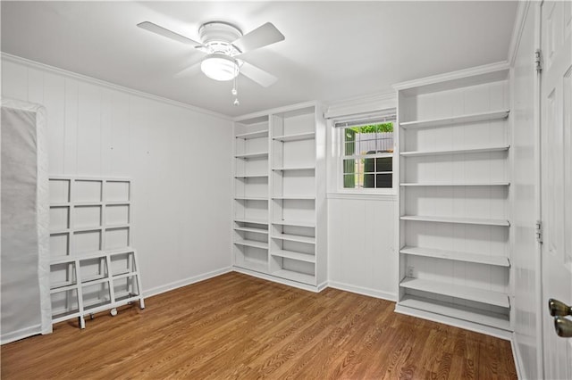 2621 Pass Cir, Gainesville, GA 30506 - walk in closet featuring ceiling fan and wood finished floors