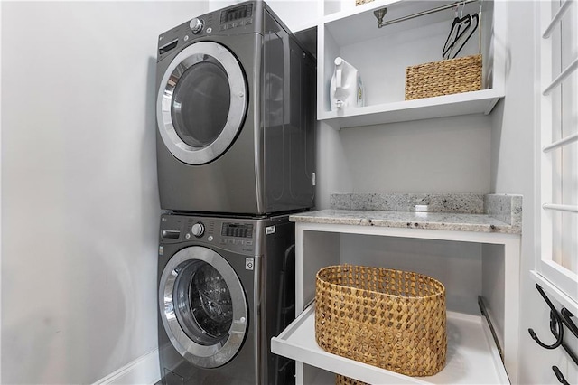 5240 Bristlecone Pine Way, Cumming, GA 30040 - washroom with estacked washer and dryer