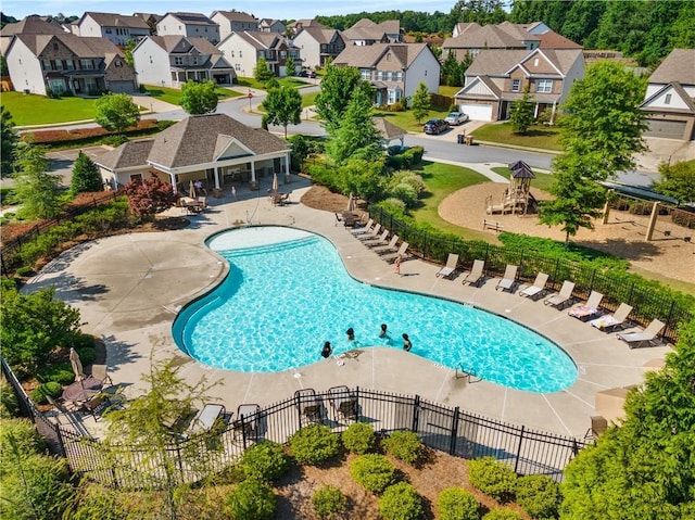 5240 Bristlecone Pine Way, Cumming, GA 30040 - community pool featuring a residential view and a patio