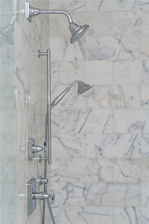 detailed view of a tile shower