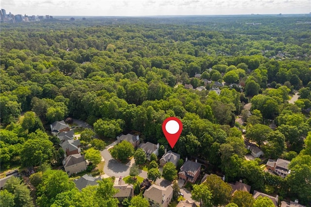 drone / aerial view of a forest