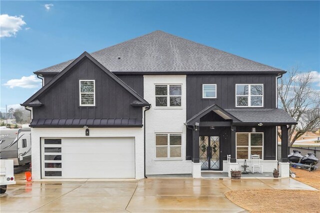 back of property featuring a patio area, an outdoor pool, a balcony, and a lawn