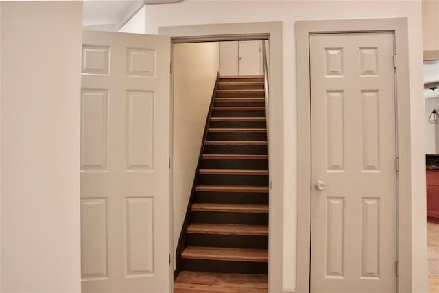 3050 Baymount Dr, Lawrenceville, GA 30043 - stairway featuring wood finished floors