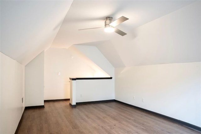 3050 Baymount Dr, Lawrenceville, GA 30043 - bonus room with wood finished floors, a ceiling fan, and lofted ceiling