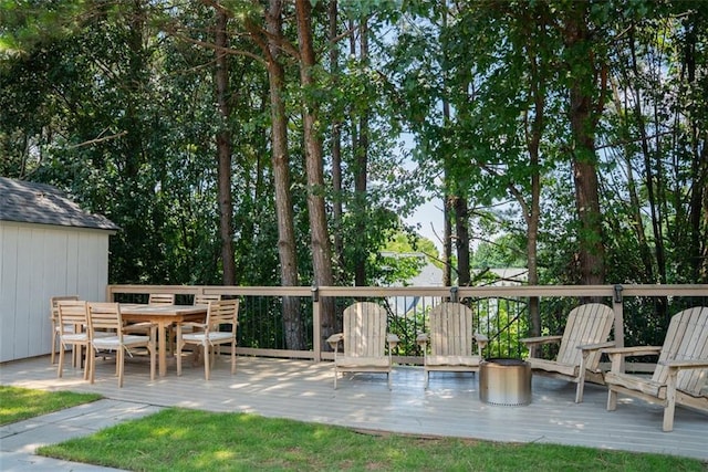 3050 Baymount Dr, Lawrenceville, GA 30043 - wooden terrace with outdoor dining space