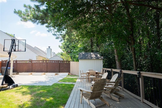 3050 Baymount Dr, Lawrenceville, GA 30043 - fenced backyard with a storage unit and a deck