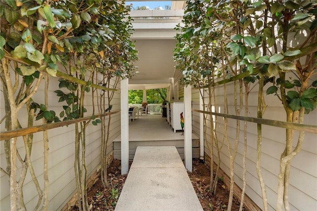 view of home's exterior featuring covered porch