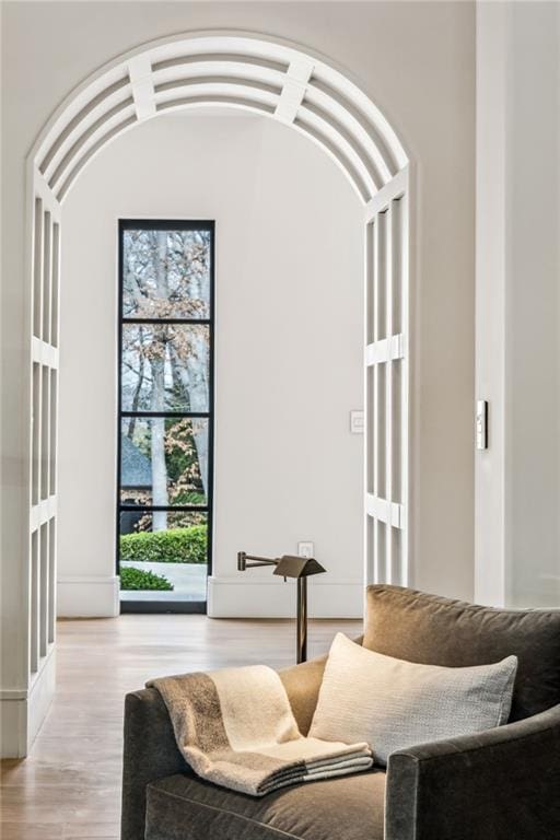 interior space featuring light wood-style flooring