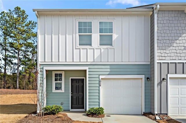 view of property featuring a garage