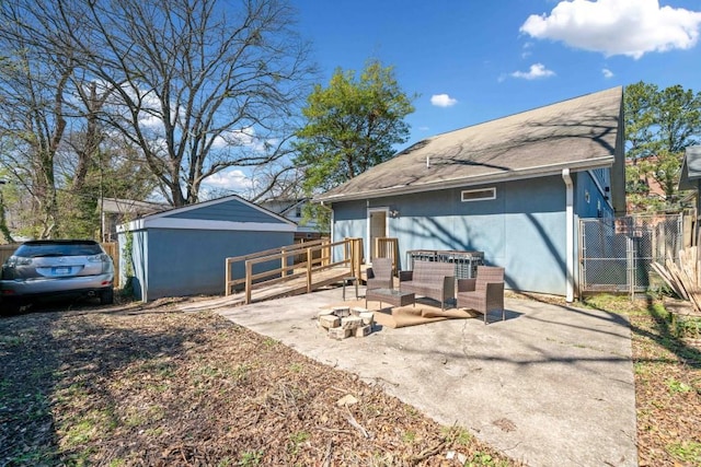 back of house with fence and a patio area