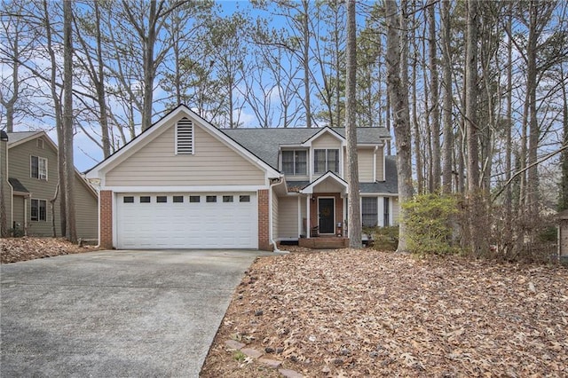 front of property featuring a garage