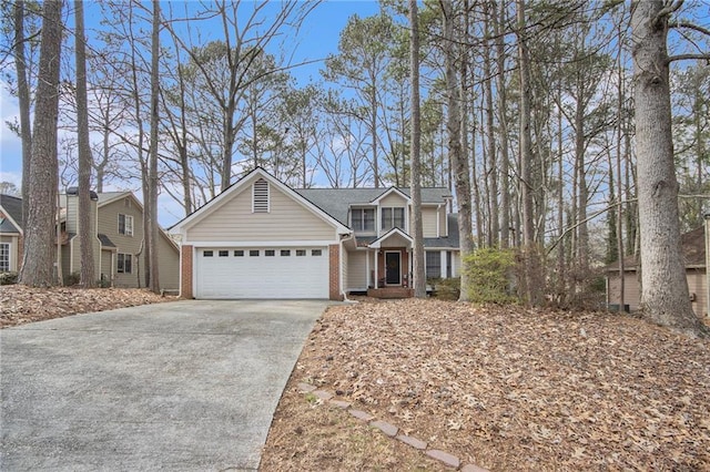 view of front of house with a garage