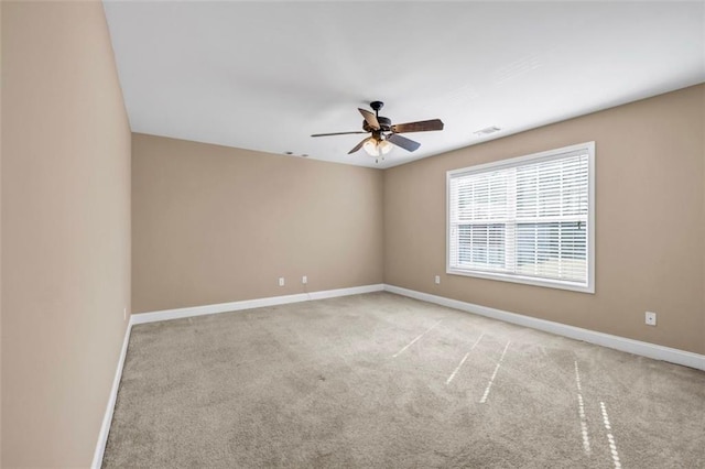 4499 Bellemeade Dr, Douglasville, GA 30135 - carpeted empty room with baseboards, a ceiling fan, and visible vents
