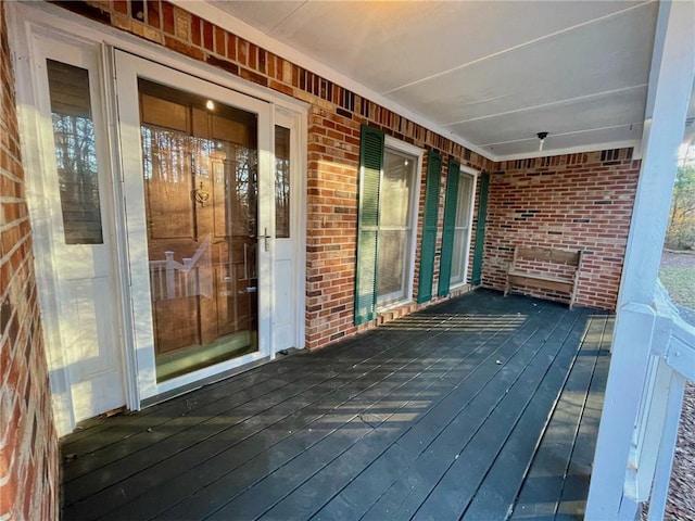 deck with a porch