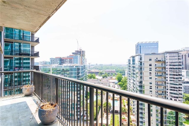 balcony with a city view