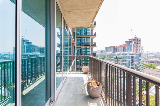 balcony with a view of city