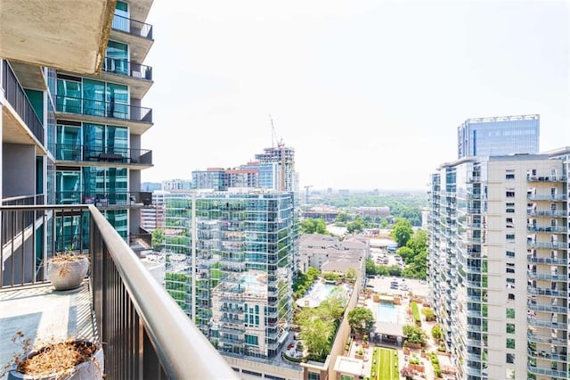 balcony with a city view