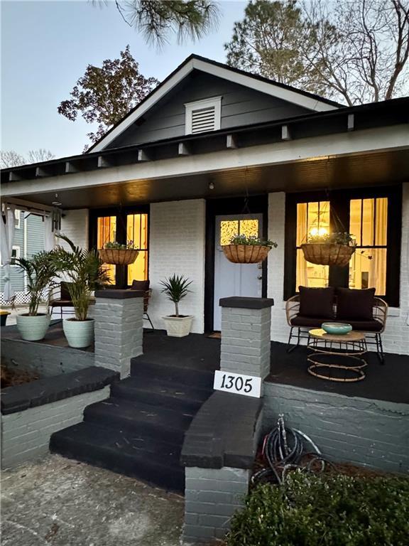 exterior space with covered porch