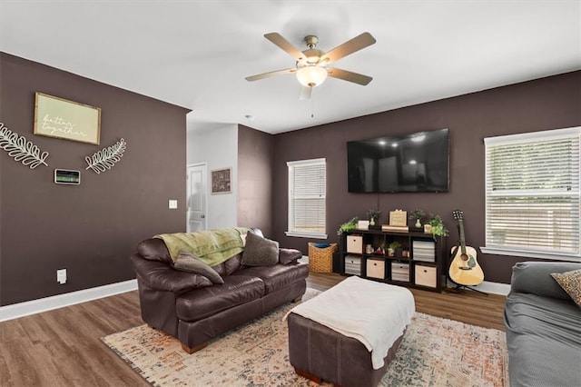 560 Vandenburg Dr, Villa Rica, GA 30180 - living room featuring wood finished floors and ceiling fan