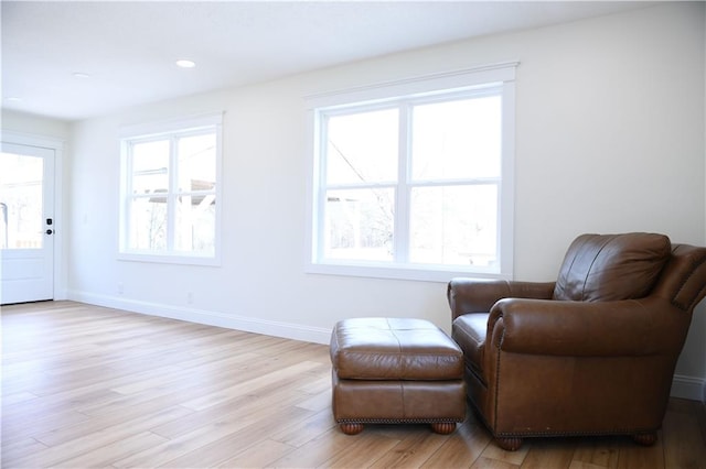 446 Brown Bridge Rd, Chatsworth, GA 30705 - sitting room with light wood-style floors, recessed lighting, and baseboards
