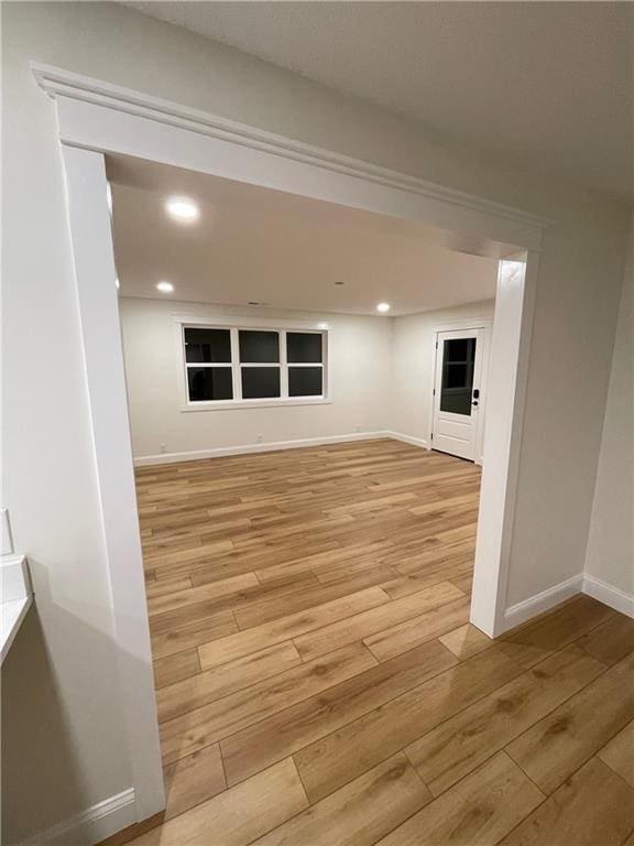 446 Brown Bridge Rd, Chatsworth, GA 30705 - empty room featuring light wood-style flooring, baseboards, and recessed lighting