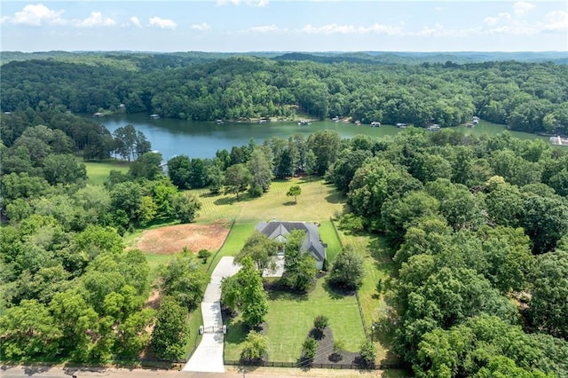 5651 Old Wilkie Rd, Gainesville, GA 30506 - drone / aerial view of a nearby body of water and a heavily wooded area