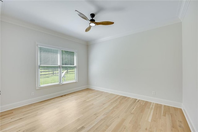 5651 Old Wilkie Rd, Gainesville, GA 30506 - empty room with crown molding, light wood-type flooring, and ceiling fan