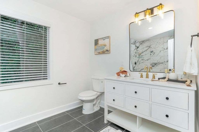 1091 Pine St, Conyers, GA 30012 - full bathroom with tile patterned flooring, vanity, and a marble finish shower