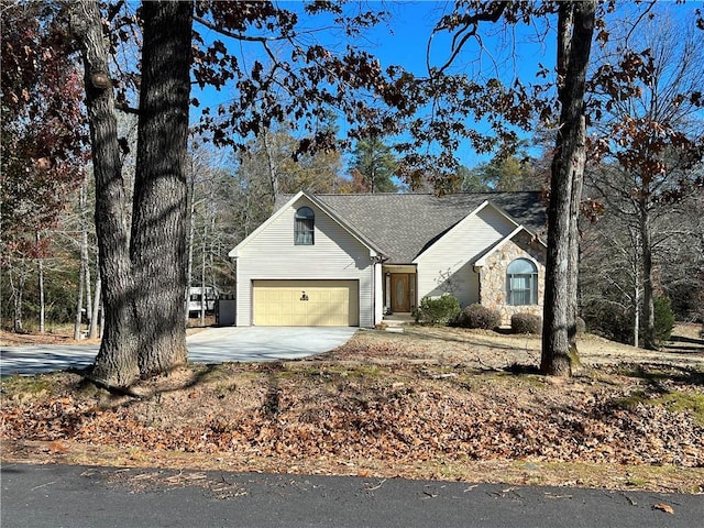 view of front of home with a garage