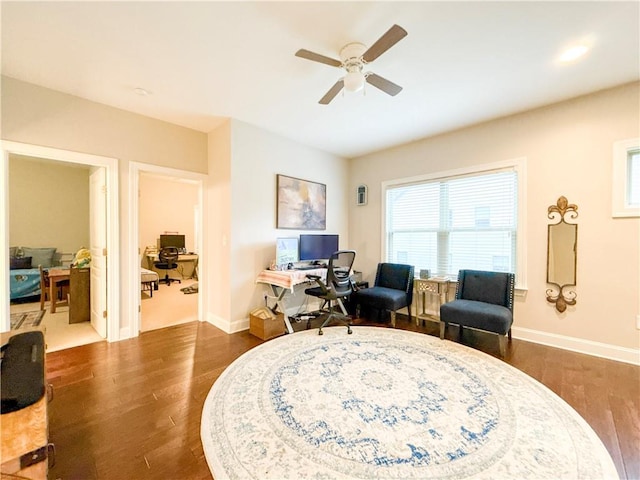 810 Pressing Dr, Alpharetta, GA 30004 - office space with wood finished floors, ceiling fan, and baseboards